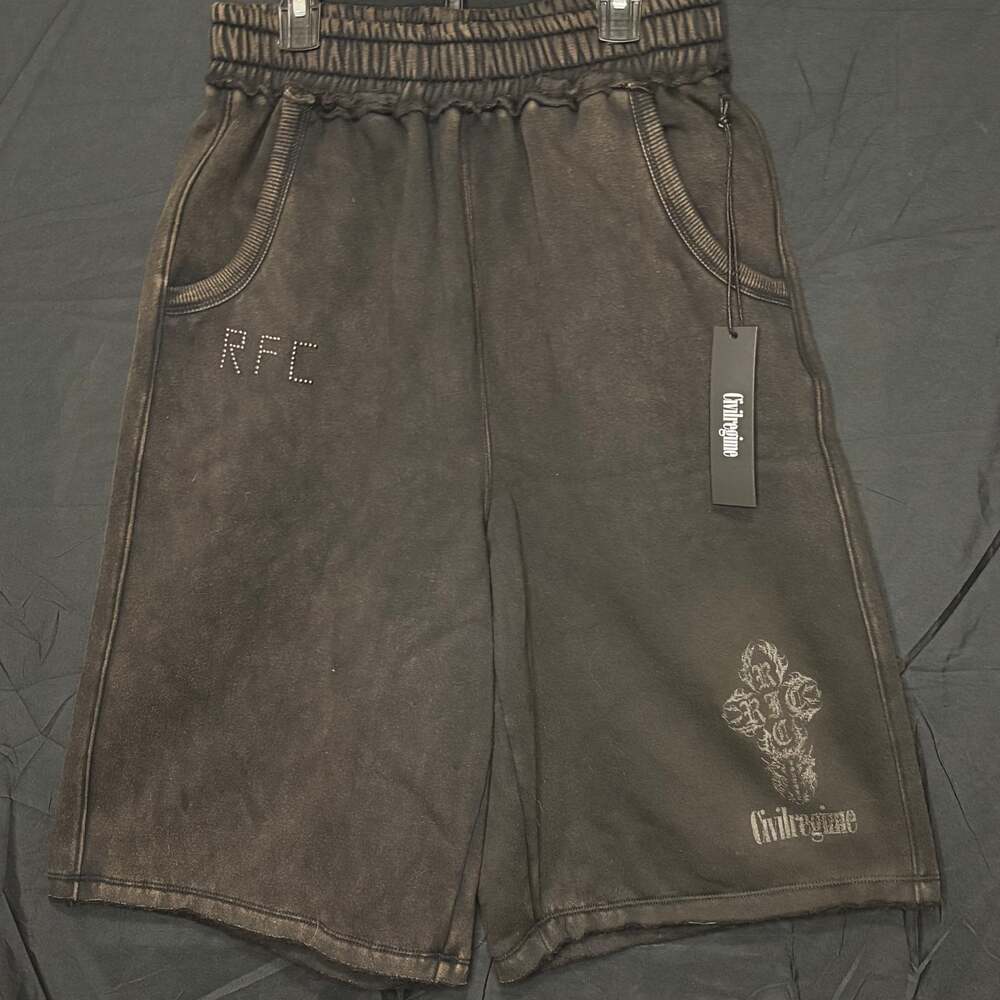 Civil Regime RFC Cross Vintage Wash Black Sweat Shorts